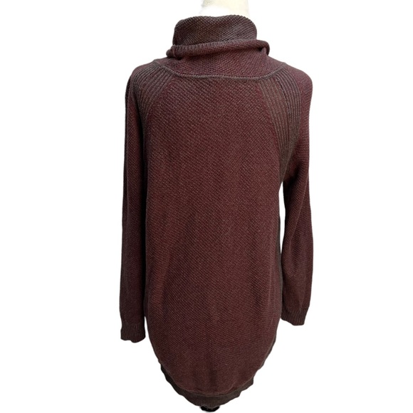 3 Stones Burgundy Long Sleeve Textured Knit Cowl Neck Sweater Size S - Picture 3 of 10
